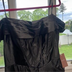 Elegant Black Satin Corset Dress